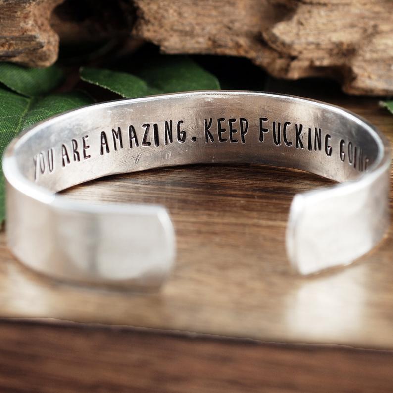 Keep Fucking Going Cuff Bracelet.