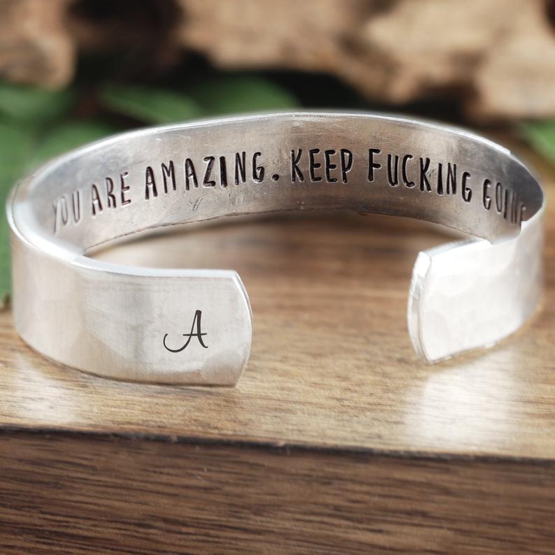 Keep Fucking Going Cuff Bracelet.