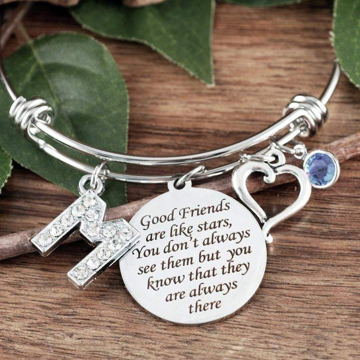 Good friends are like stars - Best Friend Bangle Bracelet.