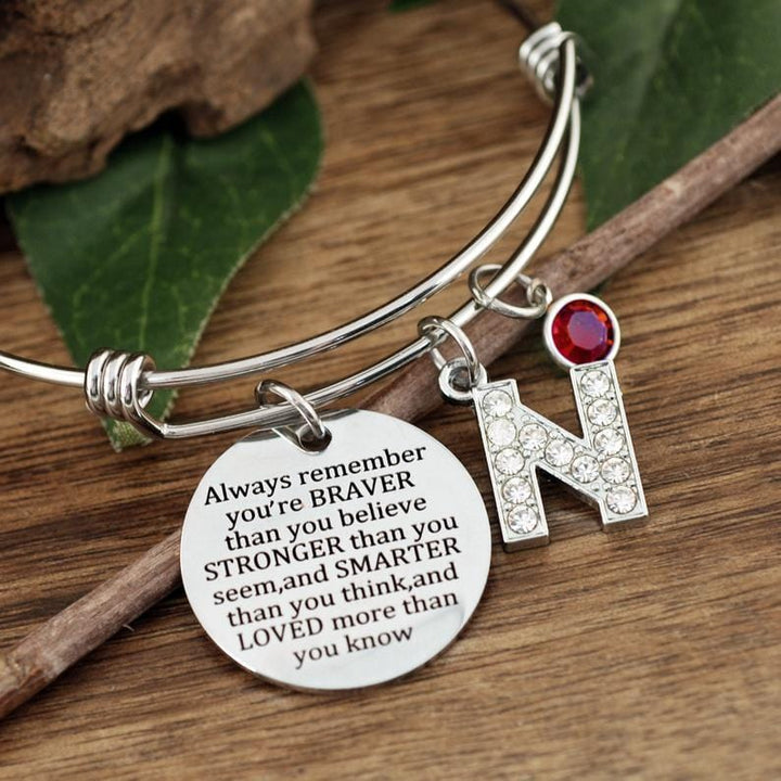 You Are Braver Than You Believe Stronger Than You Seem Bangle Bracelet.