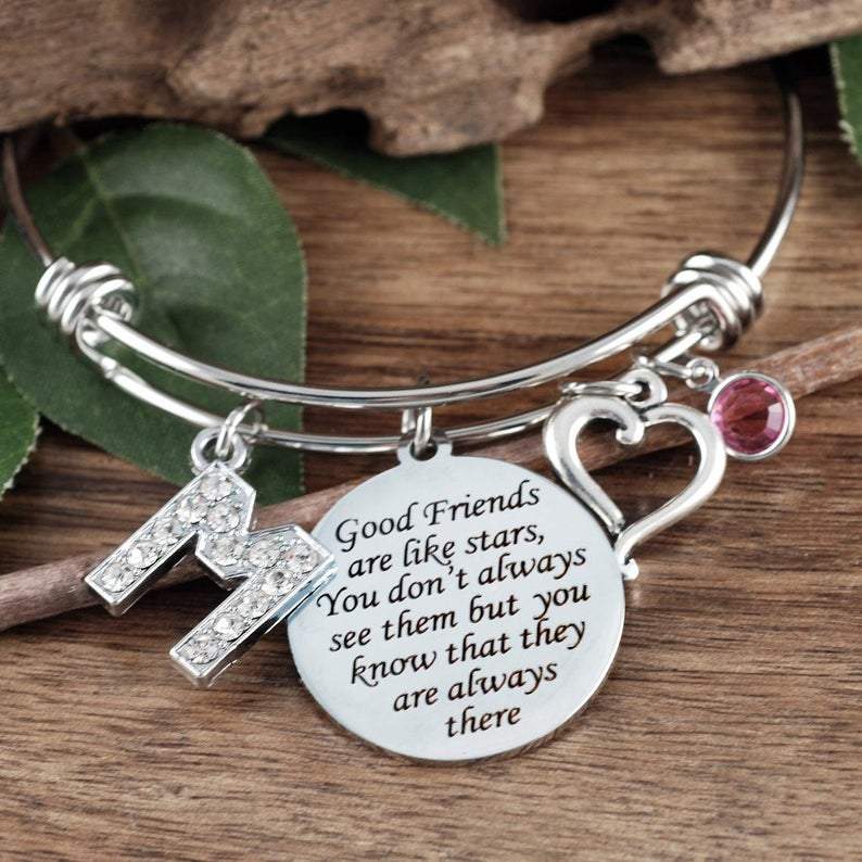 Good friends are like stars - Best Friend Bangle Bracelet.