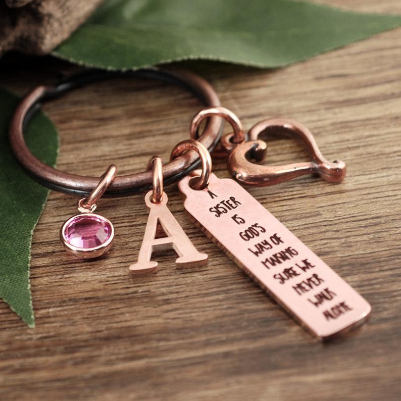 Personalized Sister Keychain.