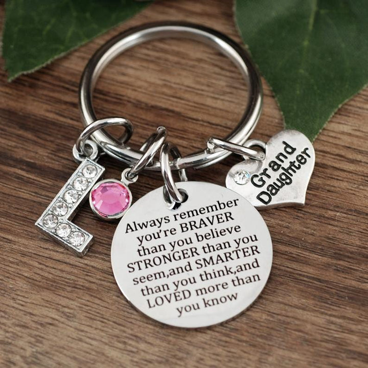 You Are Braver Than You Believe, Stronger Than You Seem Keychain.