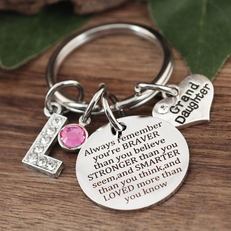 You Are Braver Than You Believe, Stronger Than You Seem Keychain.