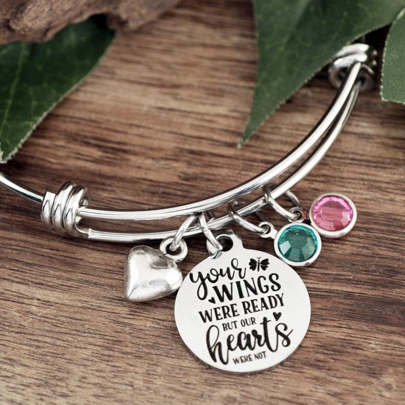 Your wings were ready but my heart was not Bangle Bracelet.