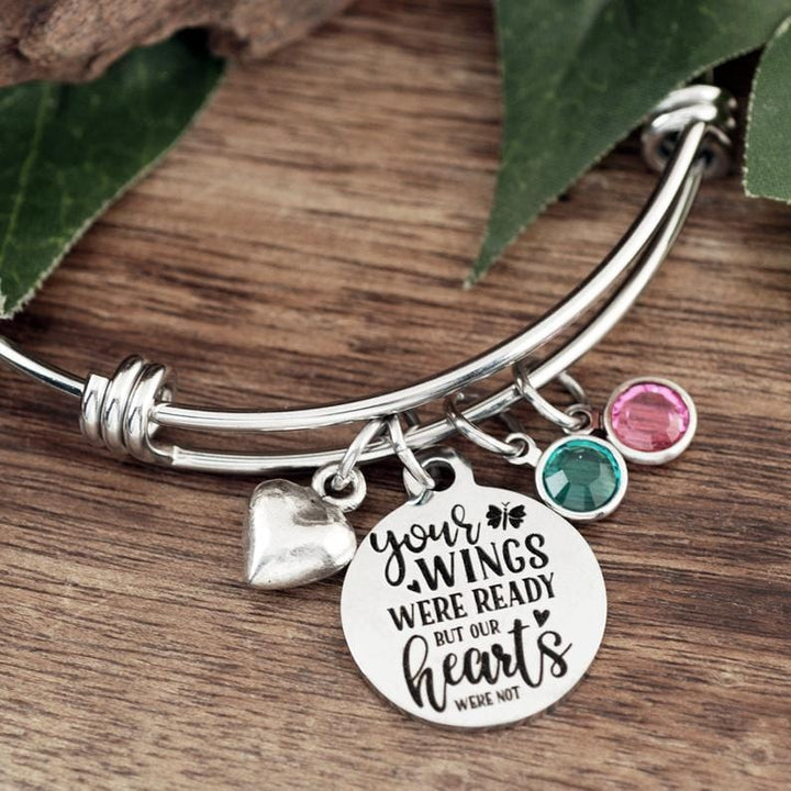 Your wings were ready but my heart was not Bangle Bracelet.