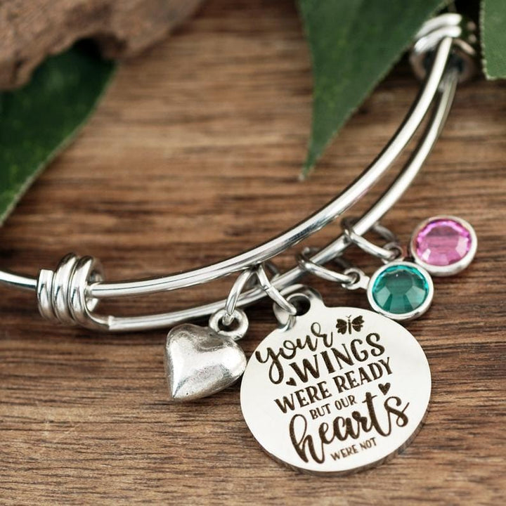 Your wings were ready but my heart was not Bangle Bracelet.