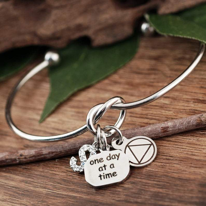 Personalized Sobriety Knot Bracelet - One Day at a Time.