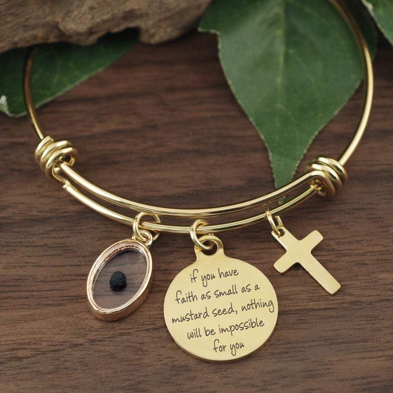 Mustard Seed Faith Bracelet - Matthew 17:20.