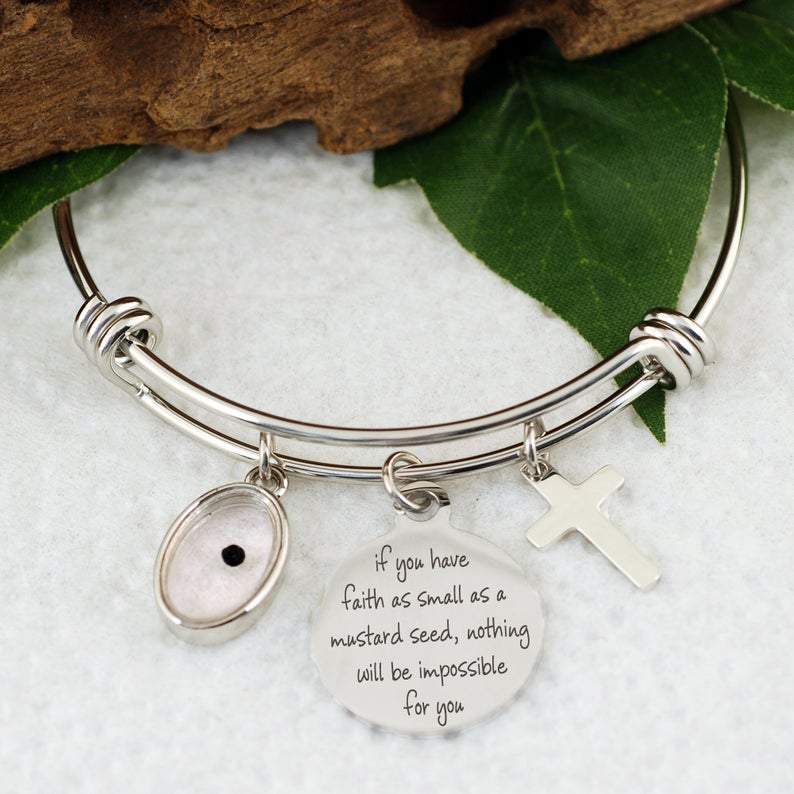 Mustard Seed Faith Bracelet - Matthew 17:20.