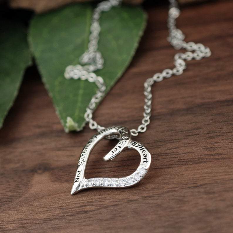 Unbiological Sister Heart Necklace.