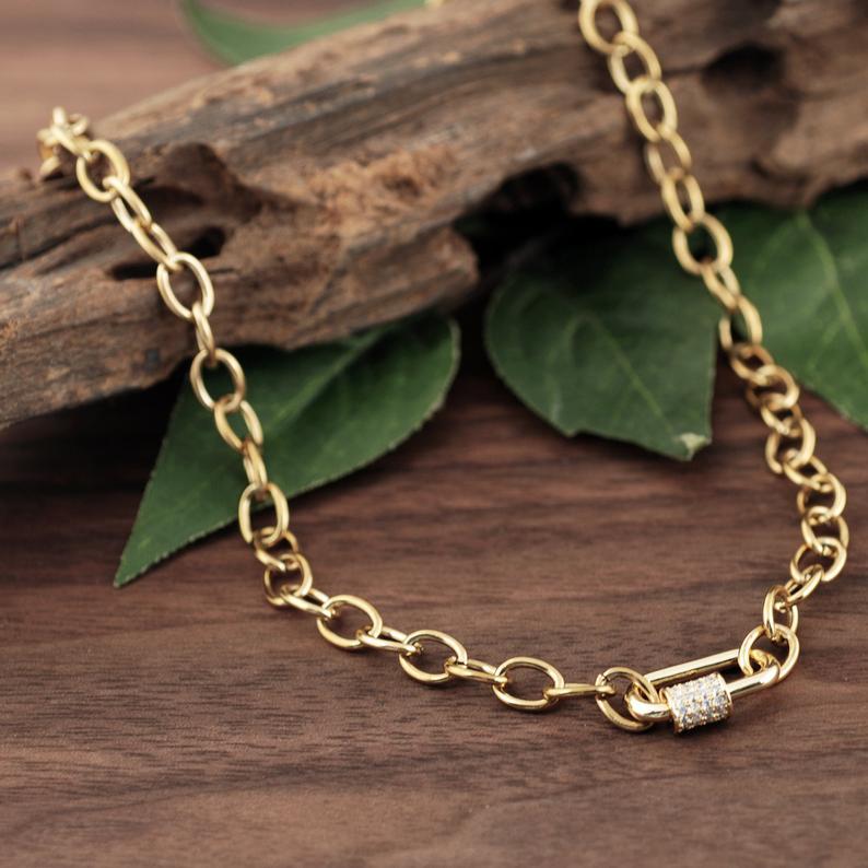 Carabiner Link Choker Necklace.