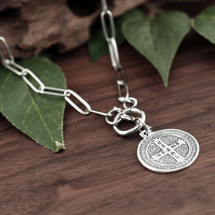 Silver St. Benedict Necklace.