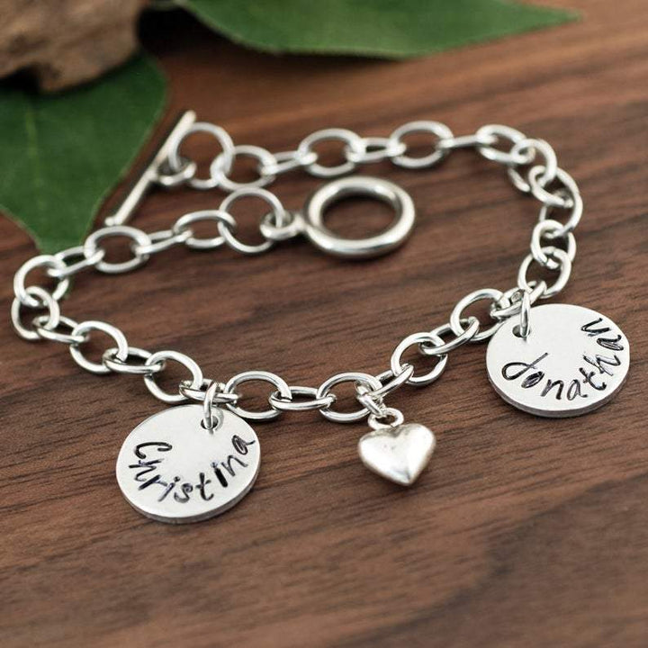 Silver Name Bracelet with Heart.