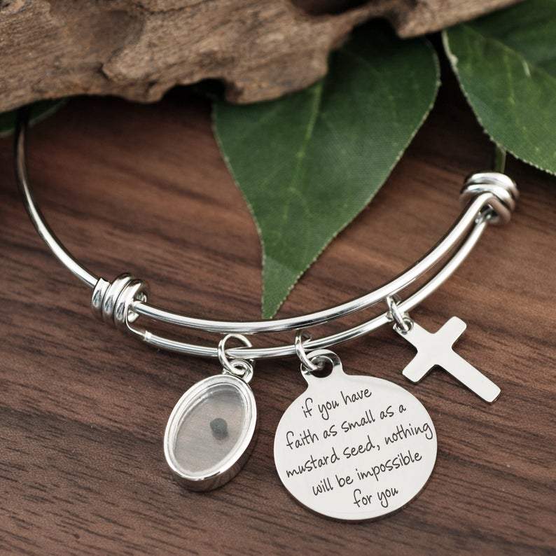 Mustard Seed Faith Bracelet - Matthew 17:20.