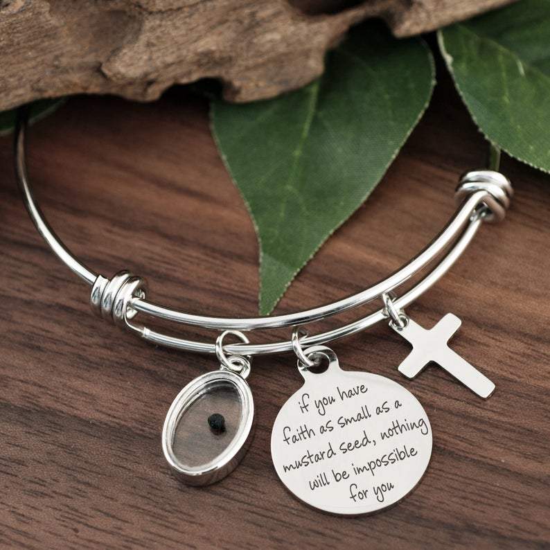 Mustard Seed Faith Bracelet - Matthew 17:20.