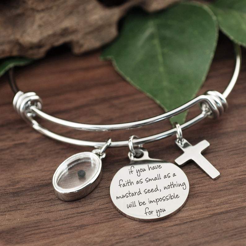 Mustard Seed Faith Bracelet - Matthew 17:20.