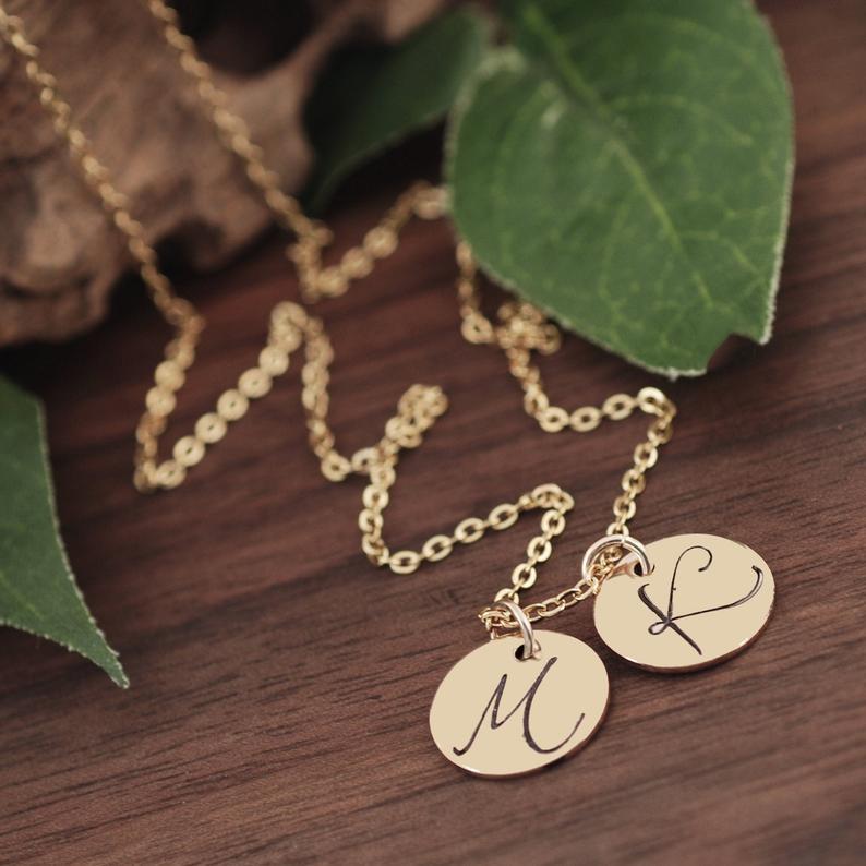 Personalized Gold Initial Necklace.