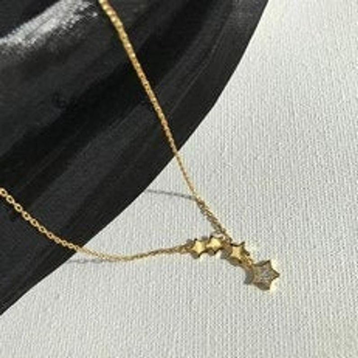 Sterling Silver Dainty Tassel Star Necklace.