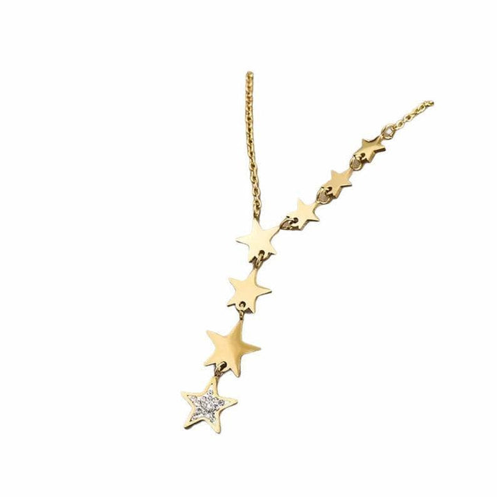 Stainless Steel Cascading Star Necklace.
