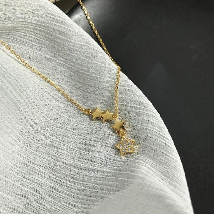 Sterling Silver Dainty Tassel Star Necklace.