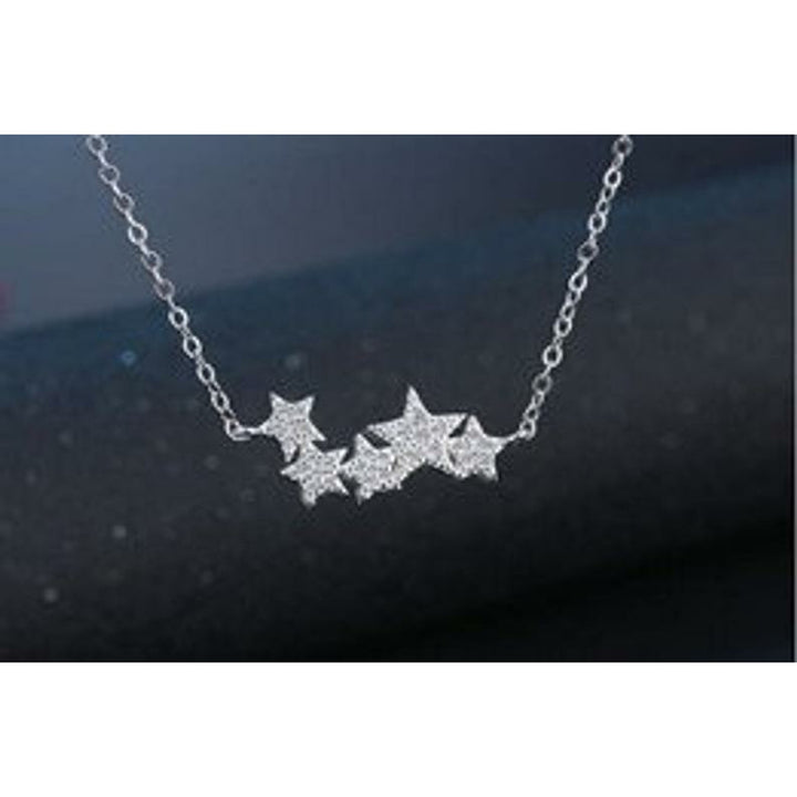 Sterling Silver Cubic Zirconia Star Necklace.