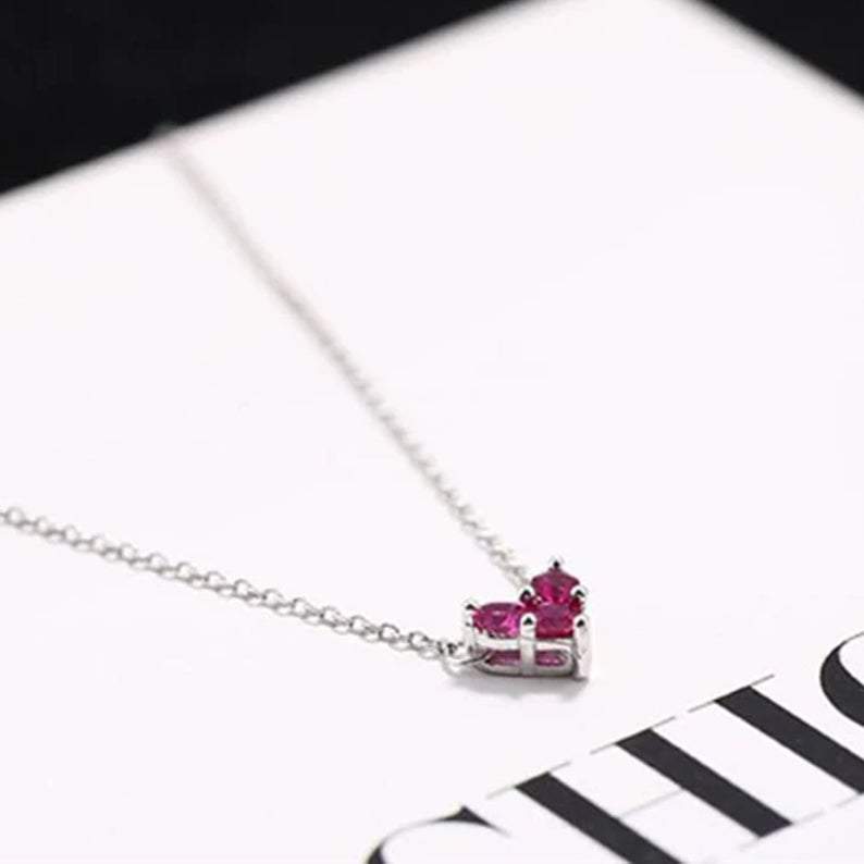 Sterling Silver Mini Heart Necklace.