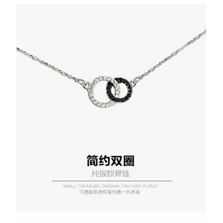 Sterling Silver Double Circle Necklace.