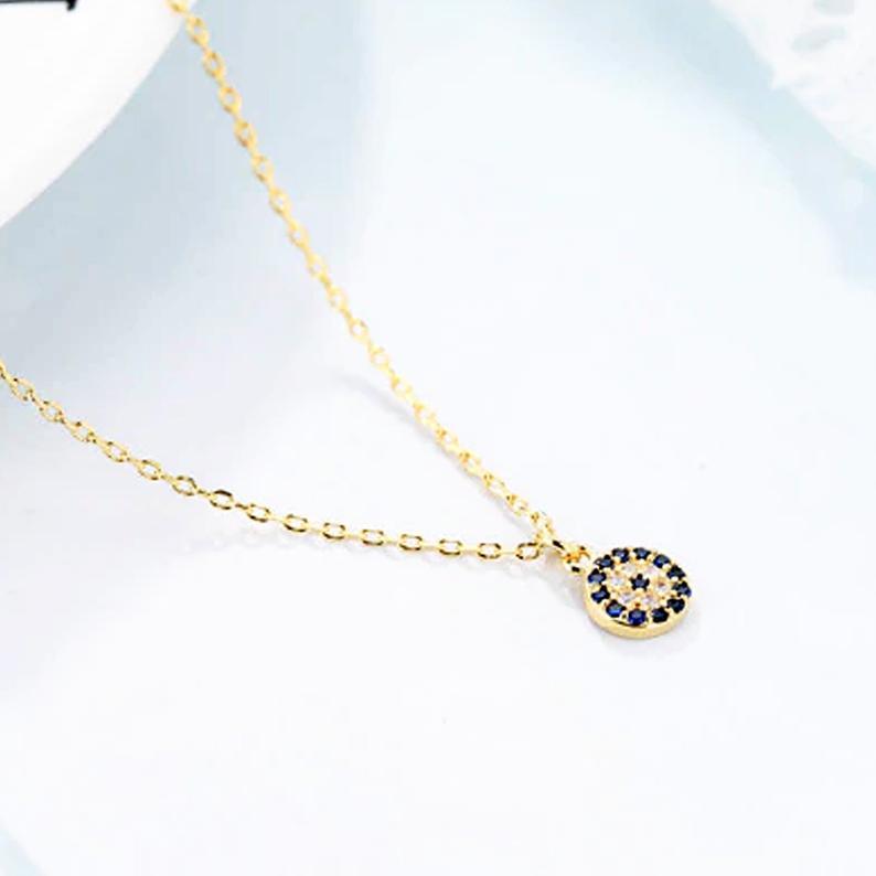 Sterling Silver Evil Eye Necklace.