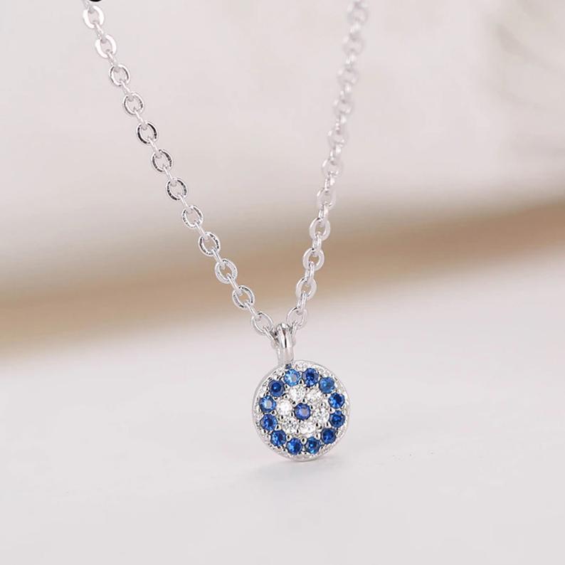 Sterling Silver Evil Eye Necklace.