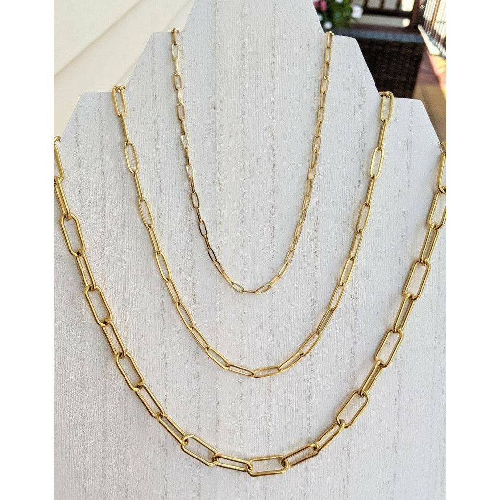 Stainless Steel Paperclip Chain Necklace.