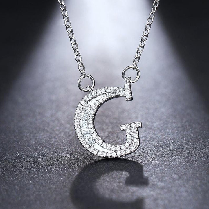 Cubic Zirconia Initial Necklace.