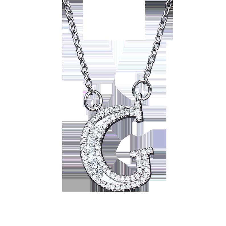Cubic Zirconia Initial Necklace.