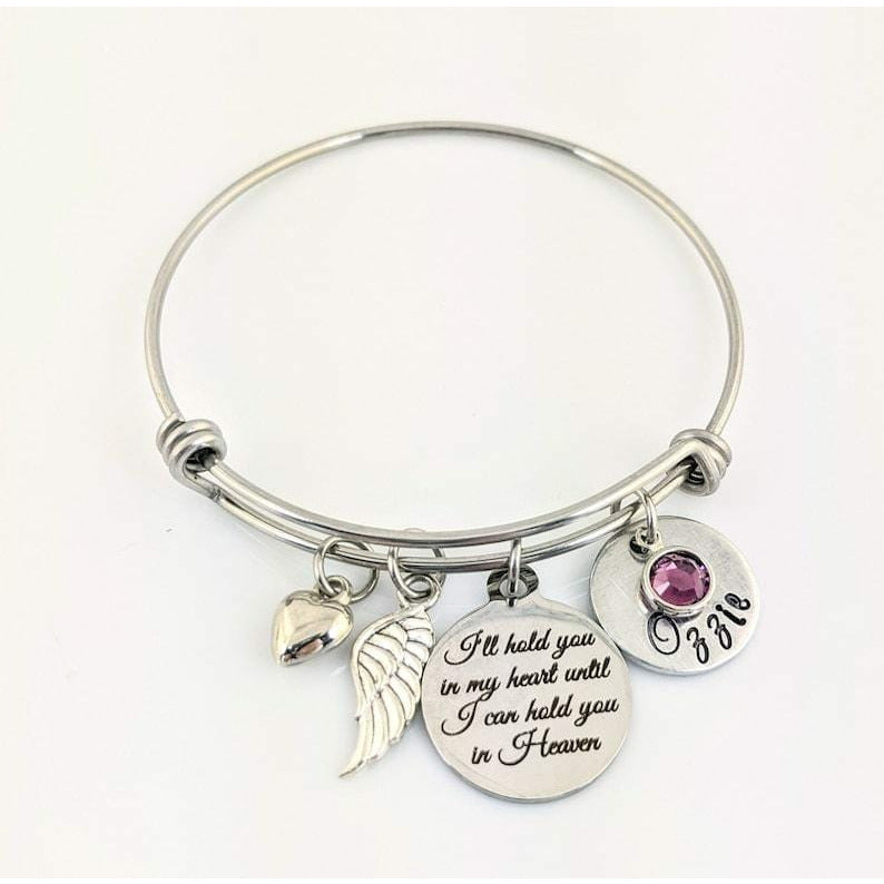 I'll hold you in my Heart Until I can hold you in Heaven Memorial Bracelet.