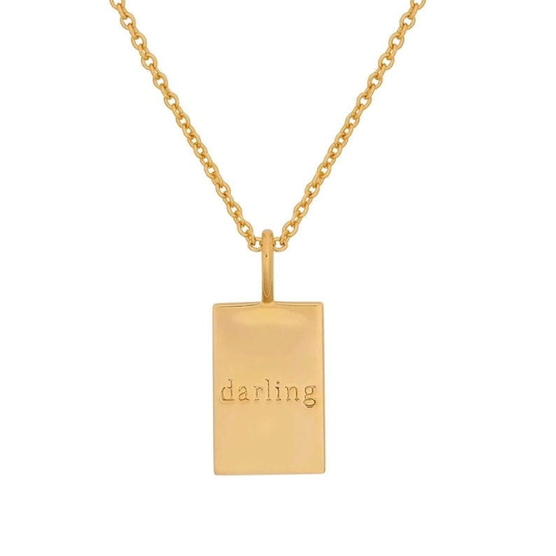 Gold Inspirational Rectangle Necklace.