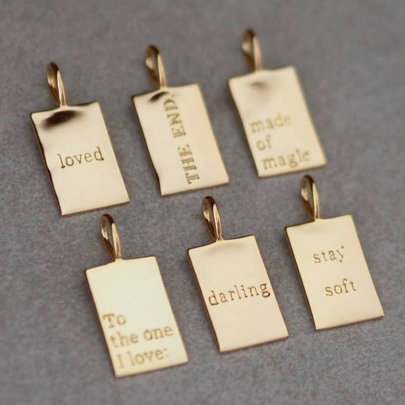 Gold Inspirational Rectangle Necklace.