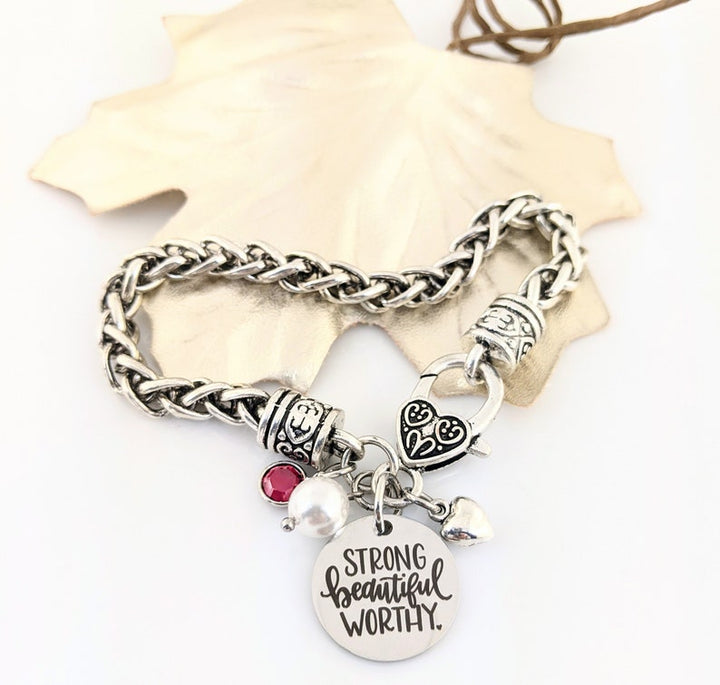 Strong Beautiful Worthy Inspirational Bracelet.