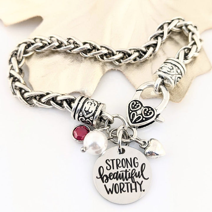 Strong Beautiful Worthy Inspirational Bracelet.