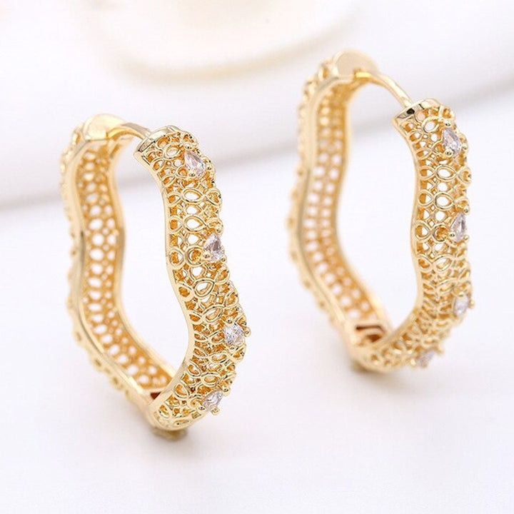 Crystal Oval Hoop Earrings.