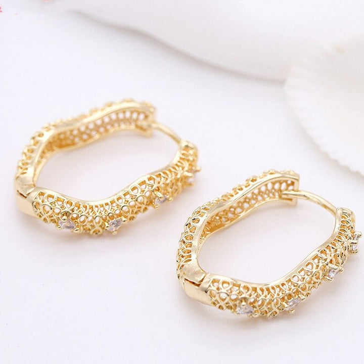 Crystal Oval Hoop Earrings.