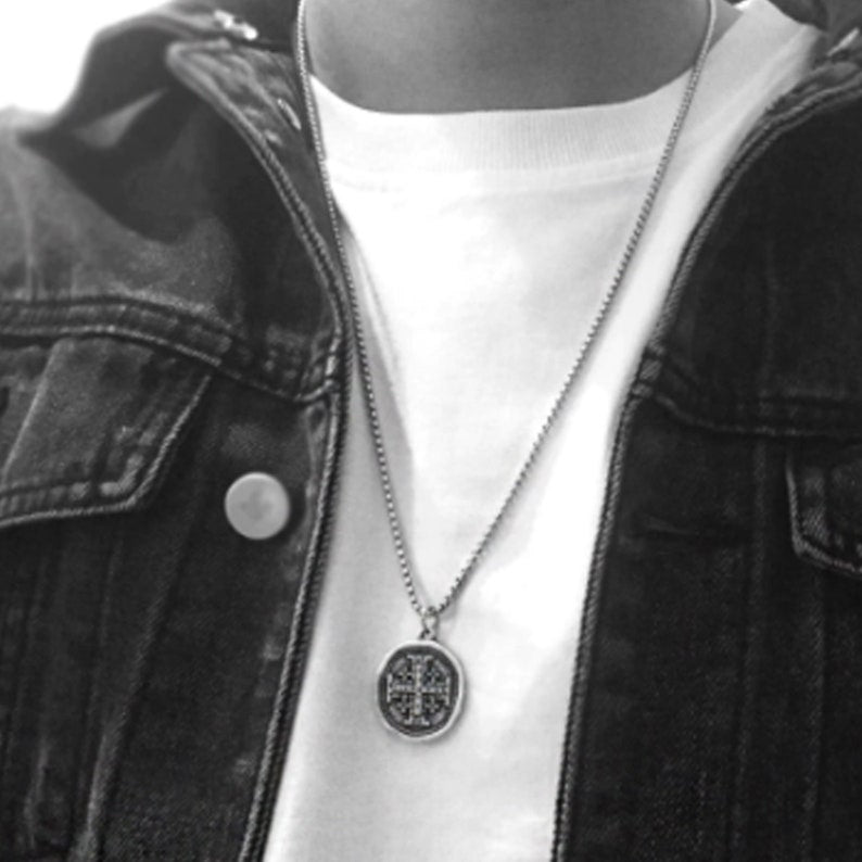 Men's Greek Cross Disc Necklace shops