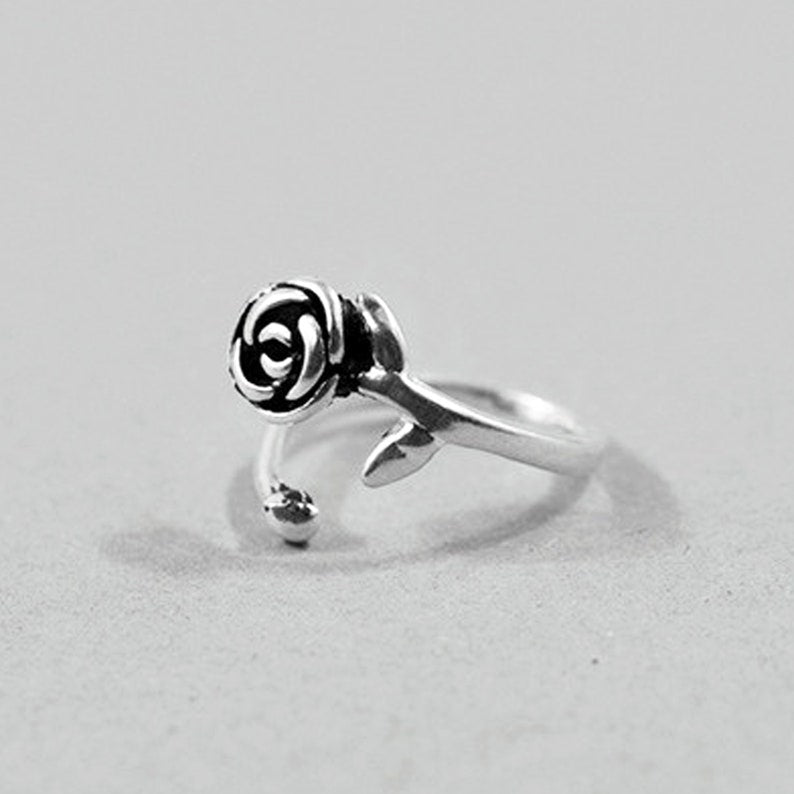 Sterling Silver Rose Flower Ring