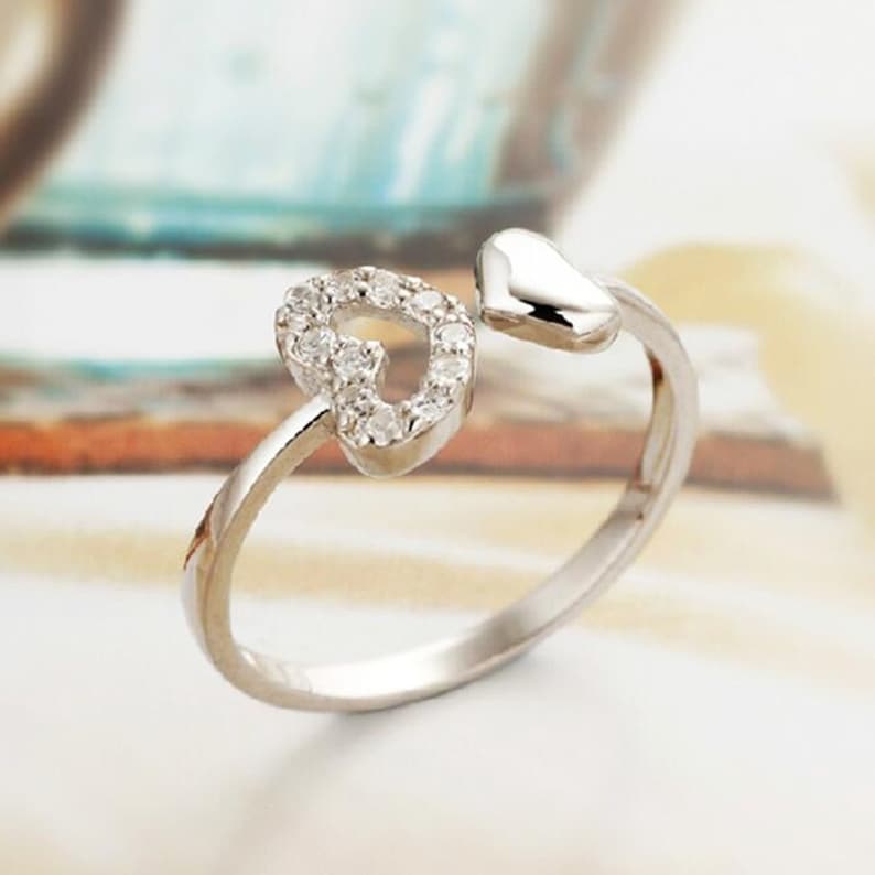 Sterling Silver Double Heart Ring