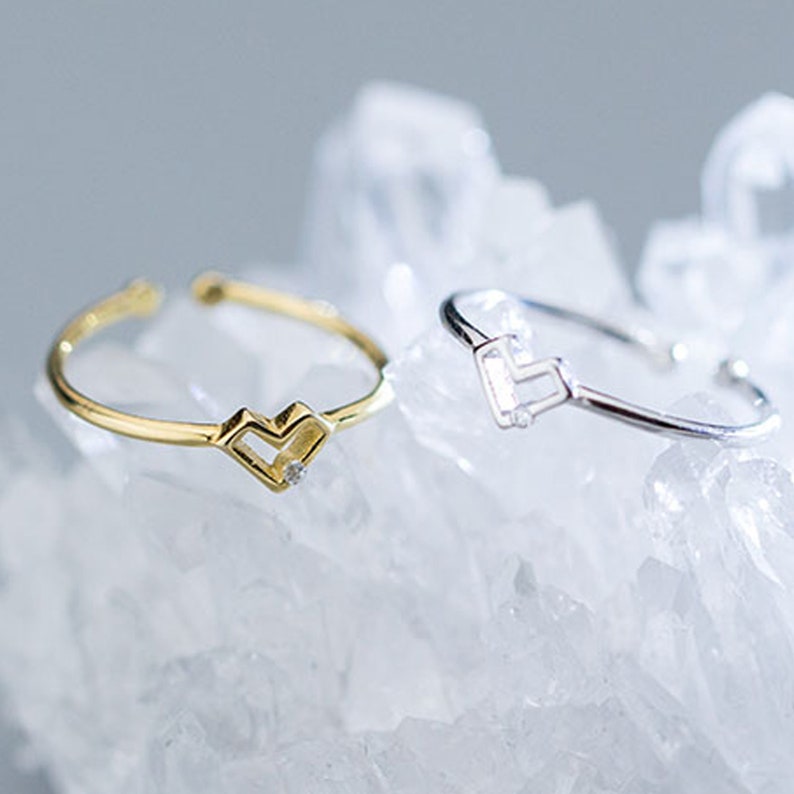 Dainty Open Heart CZ Ring