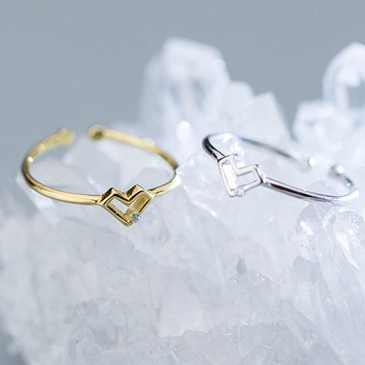 Dainty Open Heart CZ Ring