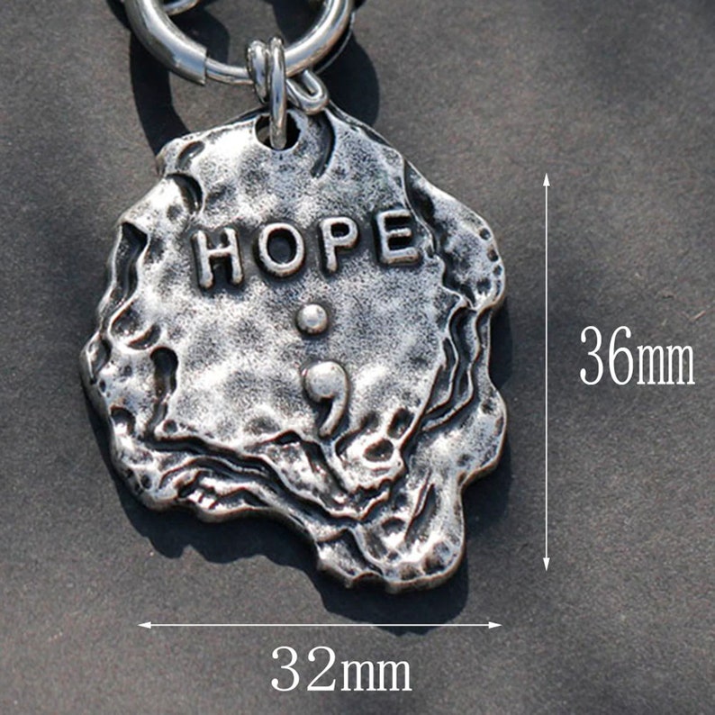 Semi Colon Men's Mental Health Necklace.