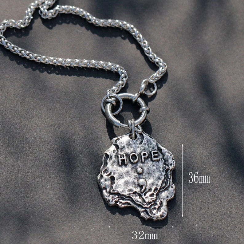 Semi Colon Men's Mental Health Necklace.