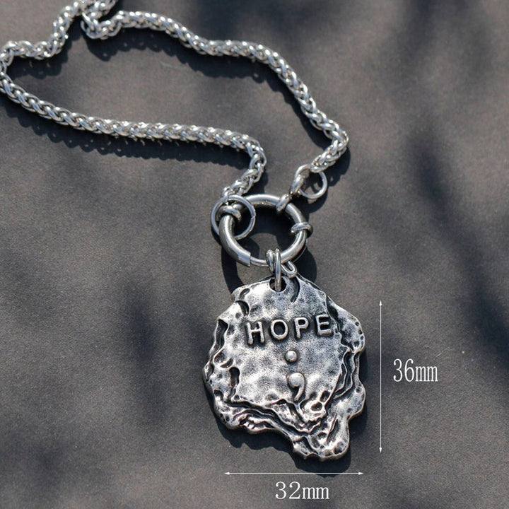 Semi Colon Men's Mental Health Necklace.