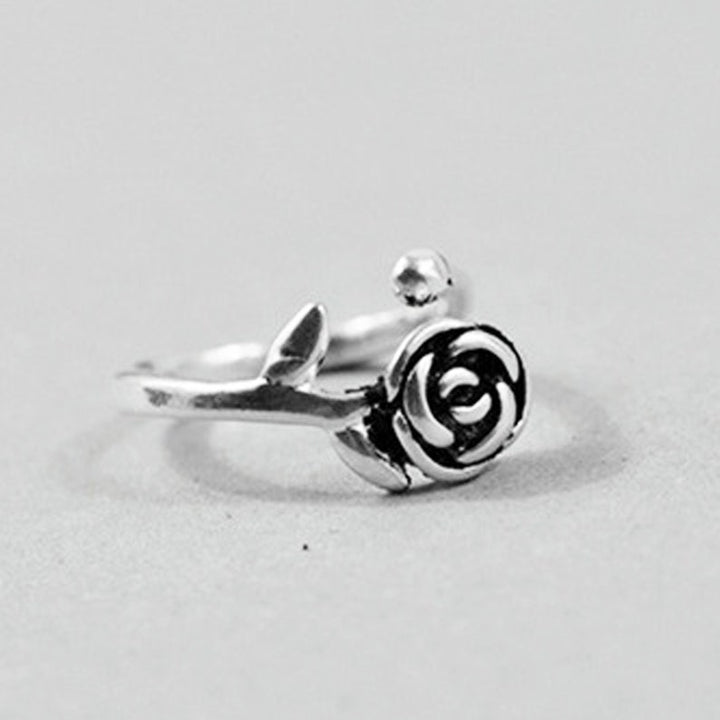 Sterling Silver Rose Flower Ring