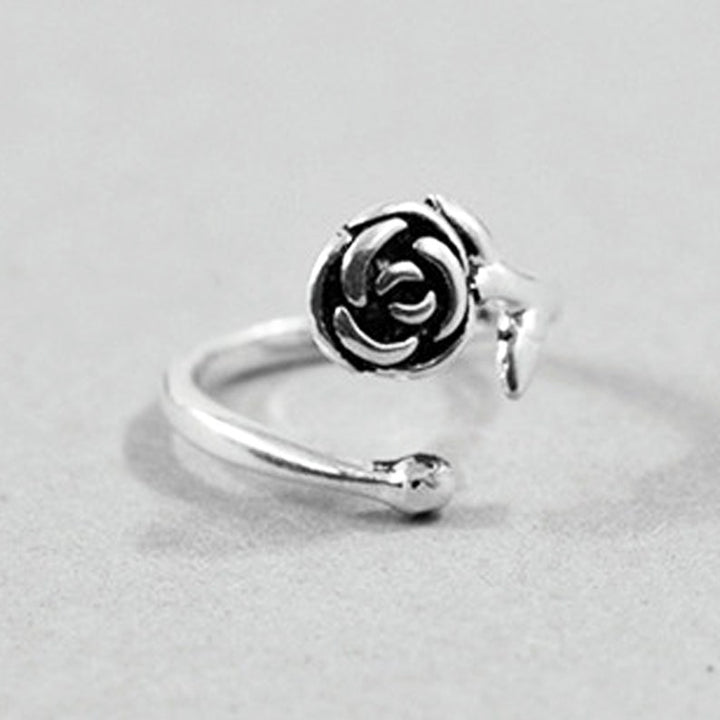 Sterling Silver Rose Flower Ring